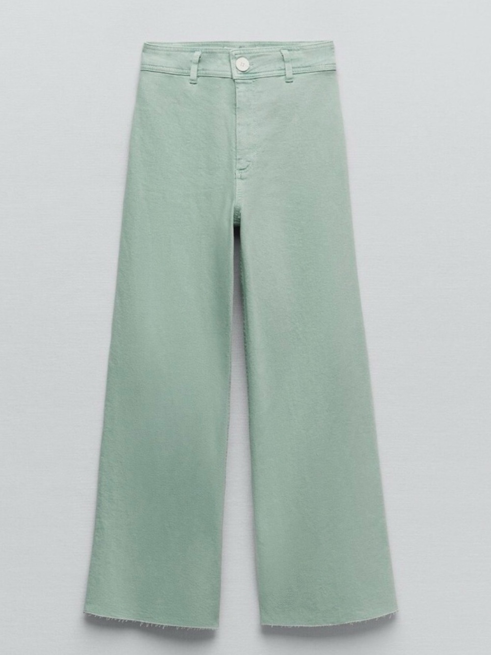 Zara Marine Straight Jeans in light sage green